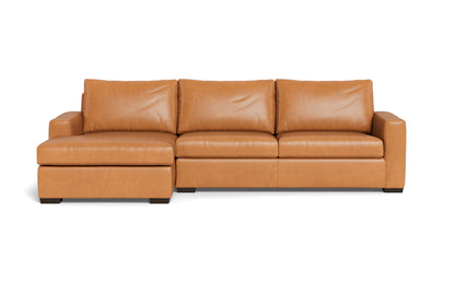 Mesa 123" Leather Left Chaise Sectional - Hudson Lager
