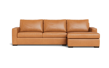 Mesa 123" Leather Right Chaise Sectional - Hudson Lager