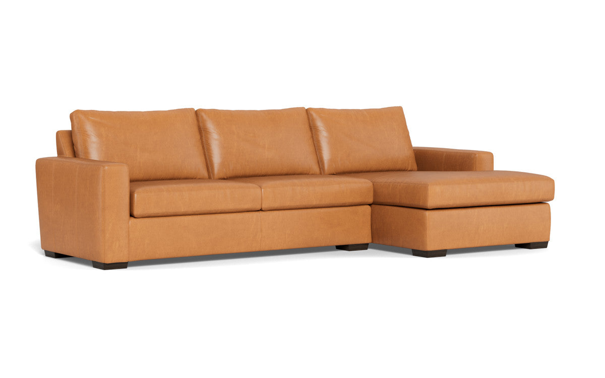 Mas Mesa 123" Deep Leather Right Chaise Sectional -