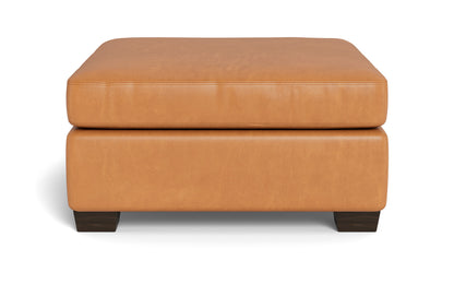 Track Leather Cocktail Ottoman - Hudson Lager
