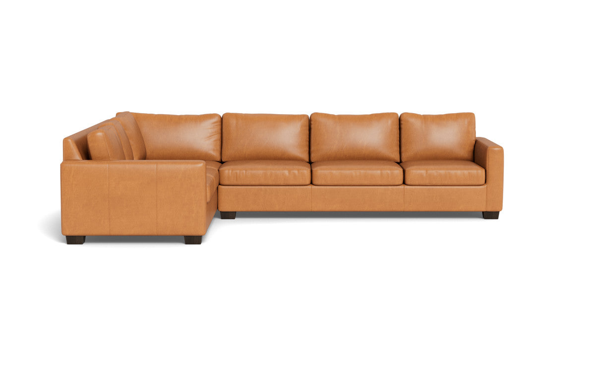 Track 121" Leather Right Corner Sleeper Sectional - Hudson Lager