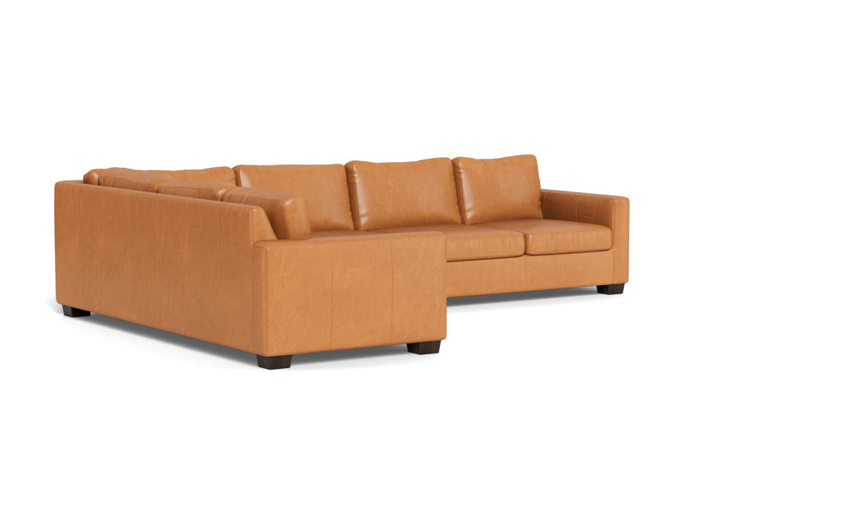 Track 121" Leather Right Corner Sleeper Sectional - Hudson Lager