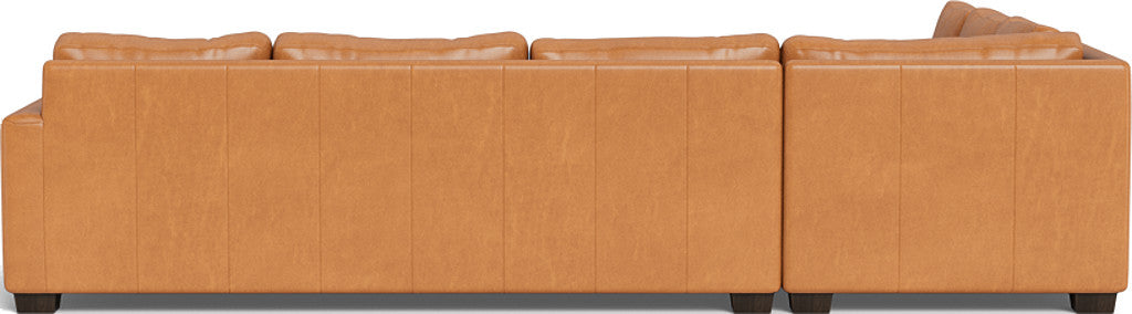 Track 121" Leather Right Corner Sleeper Sectional - Hudson Lager