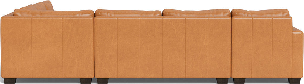 Track 141" Leather Corner Sectionals W. Full Sleeper & Left Chaise - Hudson Lager