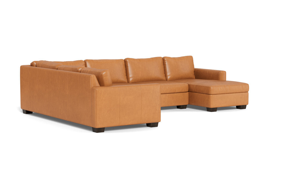Track 141" Leather Corner Sectionals W. Full Sleeper & Right Chaise