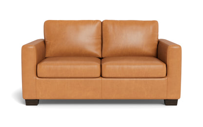 Track 62" Leather Loveseat - Hudson Lager