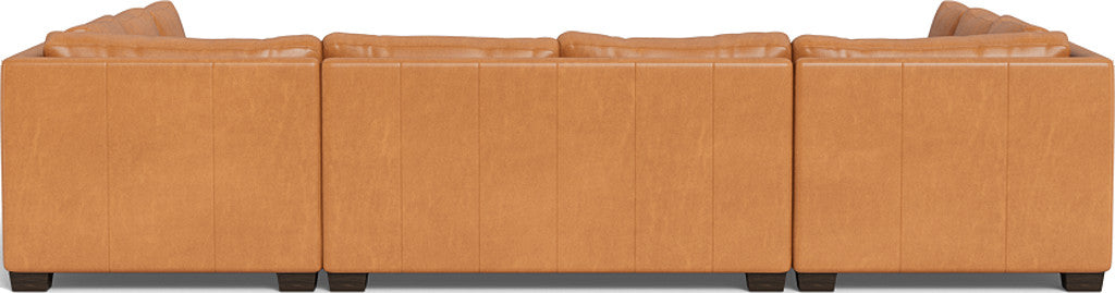 Track 141" Leather Corner Sofa U Sectional - Hudson Lager