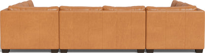 Track 141" Leather Corner Sofa U Sectional - Hudson Lager