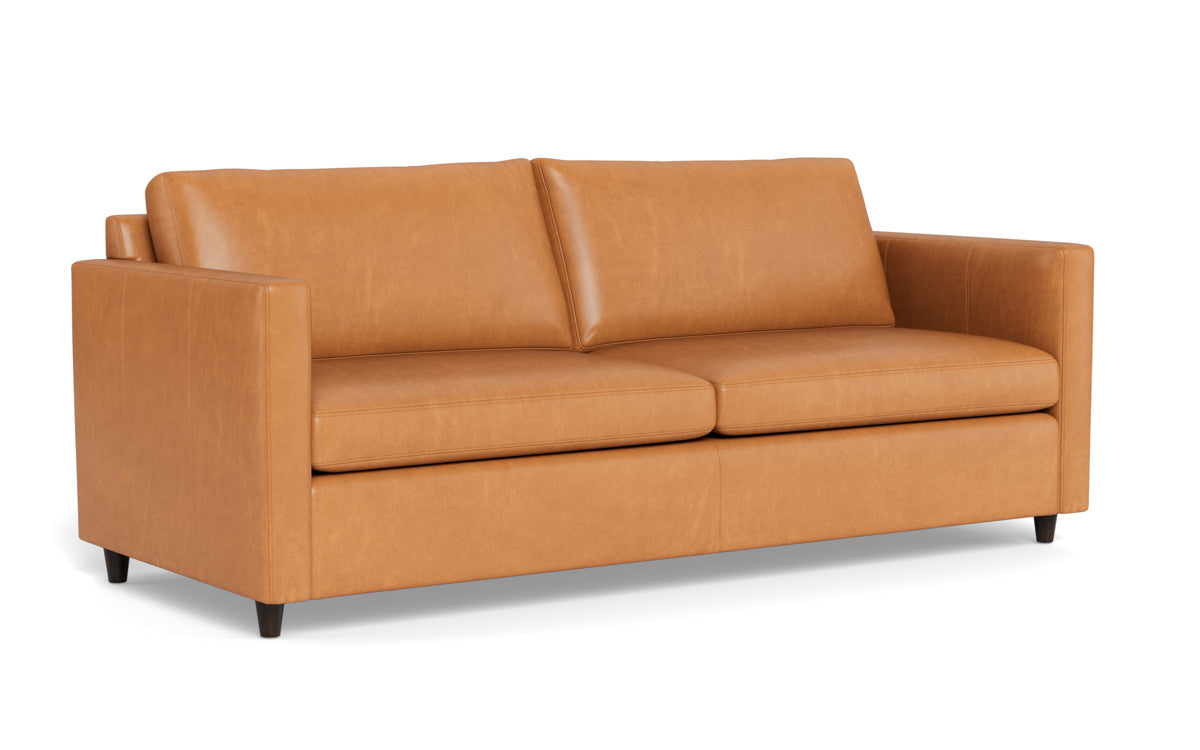Wallace 74" Leather Untufted Queen Sleeper Sofa - Hudson Lager