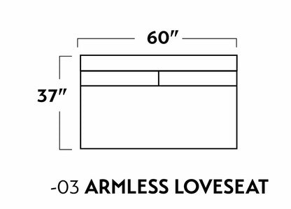 Ladybird Armless Loveseat