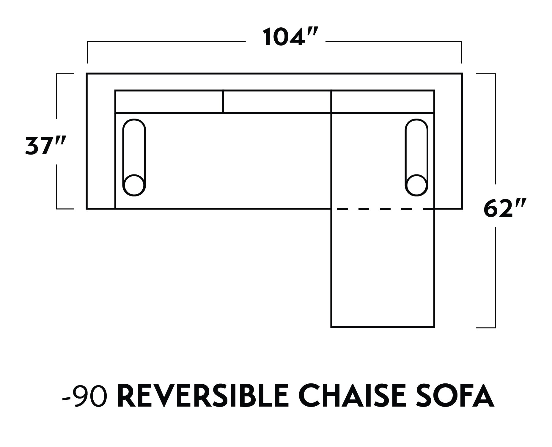 Ladybird 104" Reversible Sofa Chaise -