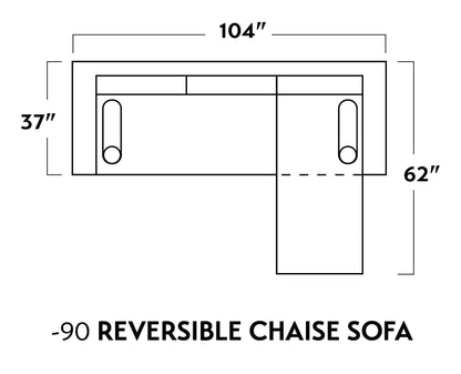 Ladybird 104" Reversible Sofa Chaise -