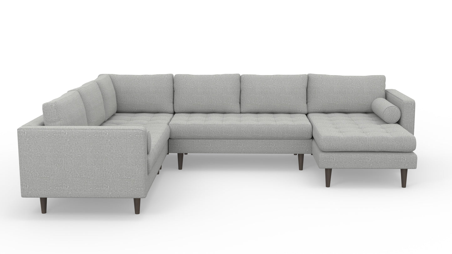 Ladybird 133" Corner Sectionals w. Right Chaise - Nepal Pebble