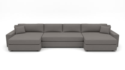 Lago Vista 192" Double Chaise With Armless Sofa - Peyton Slate