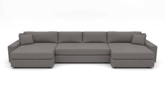 Lago Vista 192" Double Chaise With Armless Sofa - Peyton Slate