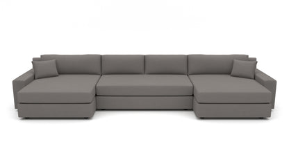 Lago Vista 192" Double Chaise With Armless Sofa - Peyton Slate