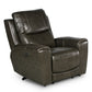 Laura Grey Leather Power Recliner