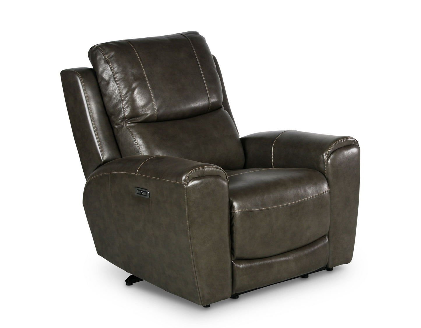 Laura Grey Leather Power Recliner