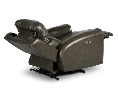 Laura Grey Leather Power Recliner