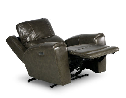 Laura Grey Leather Power Recliner