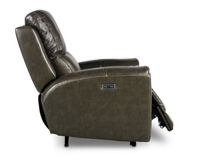 Laura Grey Leather Power Recliner