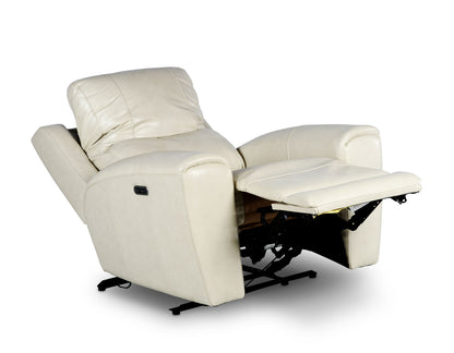 Laura Ivory Leather Power Recliner