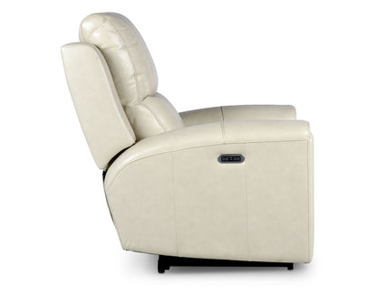 Laura Ivory Leather Power Recliner