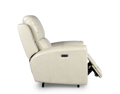 Laura Ivory Leather Power Recliner