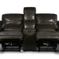 Laura Grey Leather Power Console Loveseat