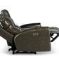 Laura Grey Leather Power Console Loveseat