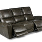 Laura Grey Leather Power Reclining Sofa