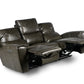 Laura Grey Leather Power Reclining Sofa