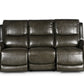 Laura Grey Leather Power Reclining Sofa