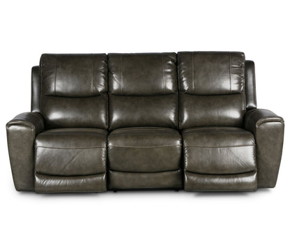 Laura Grey Leather Power Reclining Sofa