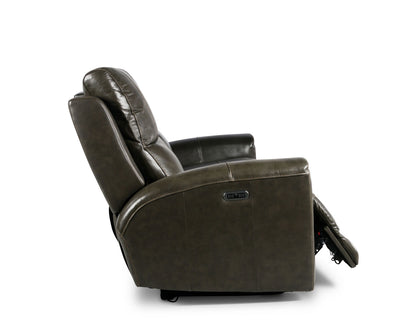 Laura Grey Leather Power Reclining Sofa