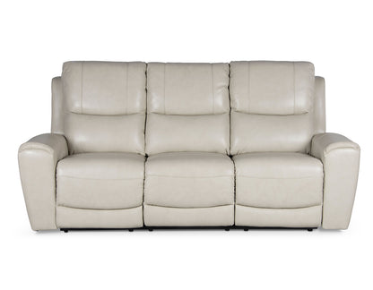 Laura Ivory Leather Power Reclining Sofa