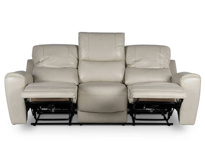 Laura Ivory Leather Power Reclining Sofa