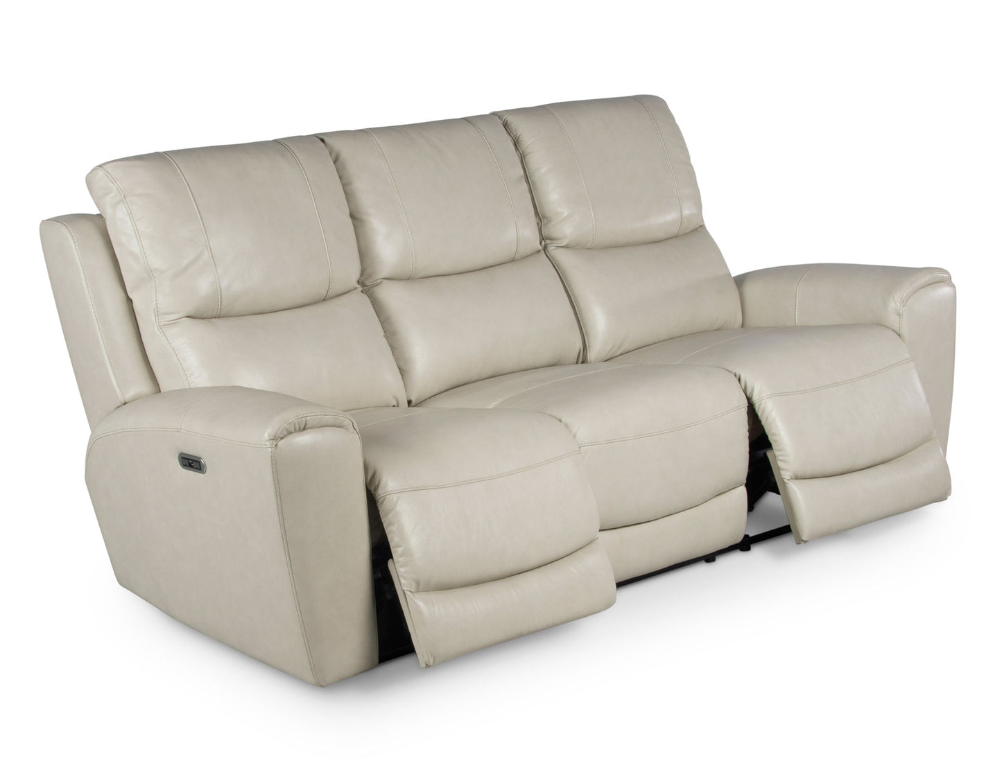 Laura Ivory Leather Power Reclining Sofa