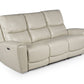 Laura Ivory Leather Power Reclining Sofa