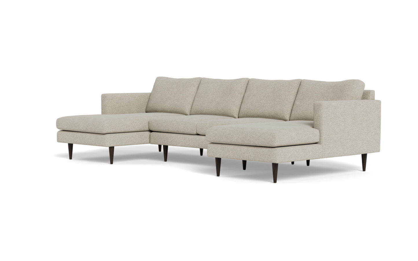 Wallace 126" Untufted Double Chaise U Sectional