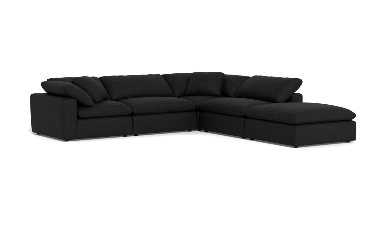 Fluffy 4 Piece Sectional w/Otto - Merit Onyx