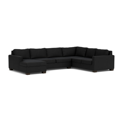 Track 141" Corner Sectionals W. Full Sleeper & Left Chaise - Merit Onyx