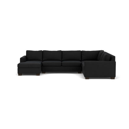 Track 141" Corner Sectionals W. Full Sleeper & Left Chaise - Merit Onyx
