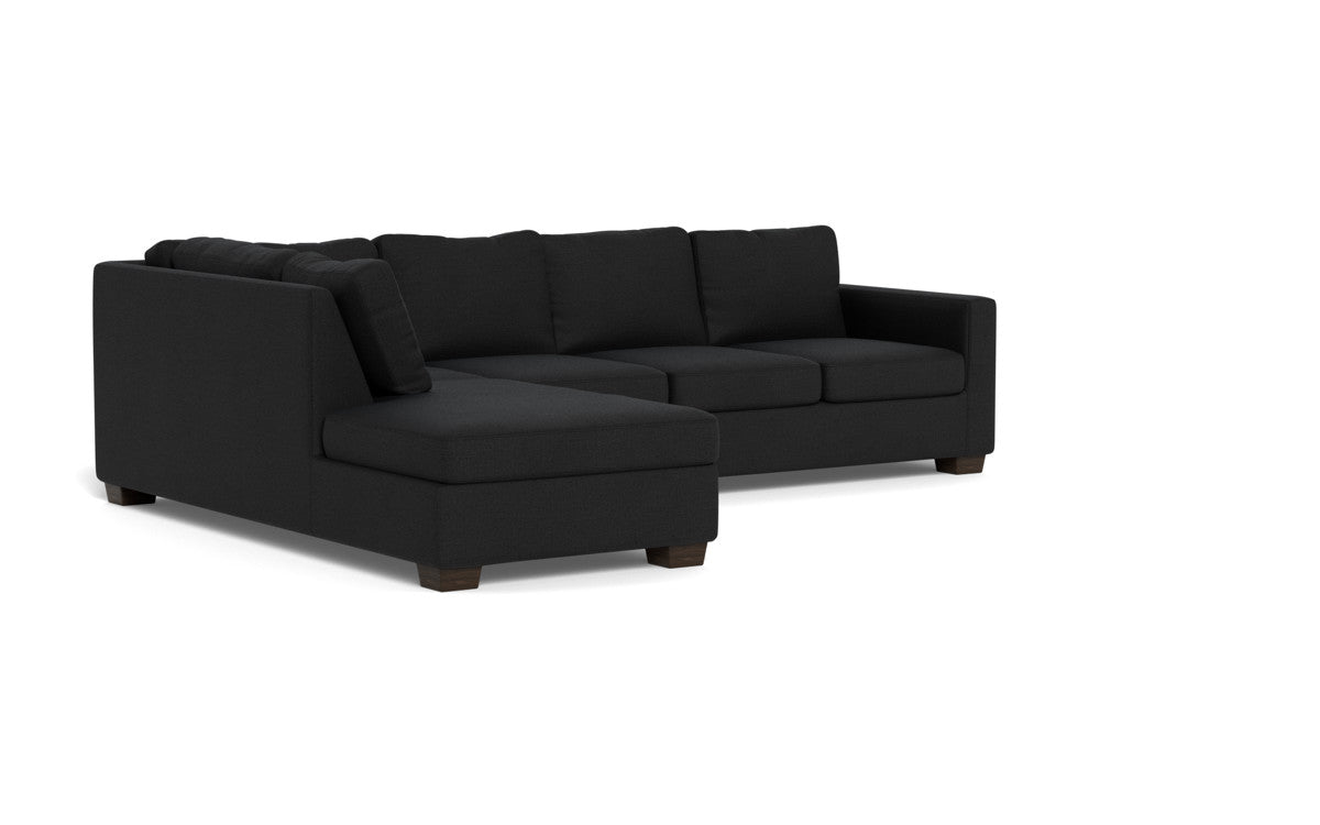 Track 121" Left Chaise Sectional - Merit Onyx