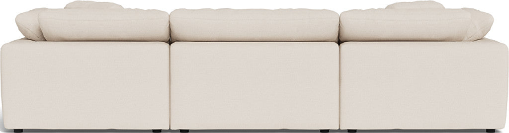 Fluffy 3 Piece Sofa W/Double Ottoman - Merit Snow