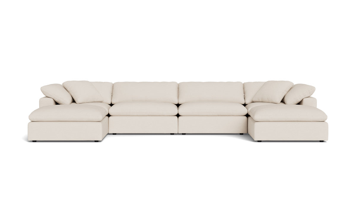 Fluffy 4 Piece Sectional W/Double Otto - Merit Snow