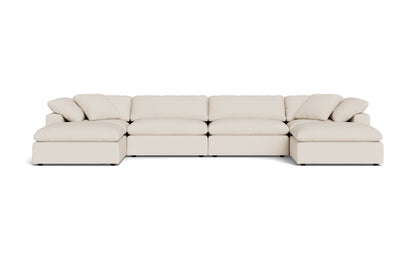 Fluffy 4 Piece Sectional W/Double Otto - Merit Snow