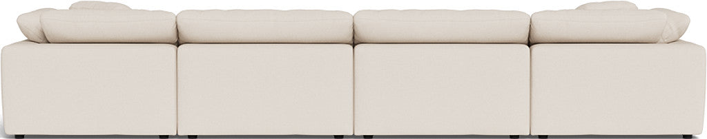 Fluffy 4 Piece Sectional W/Double Otto - Merit Snow