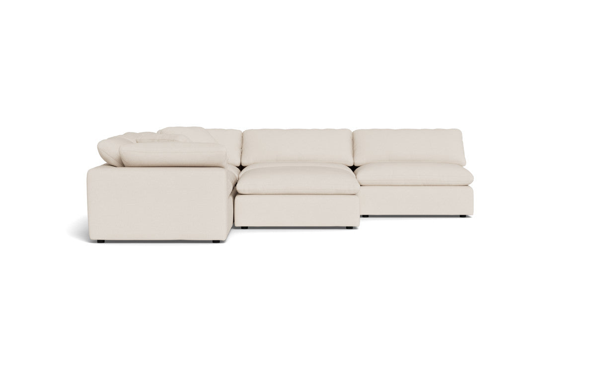 Fluffy 5 Piece Sectional W/Ottoman - Merit Snow