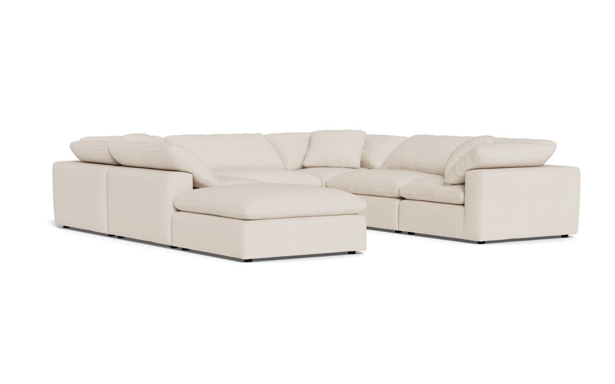 Fluffy 6 Piece Sectional W/Ottoman - Merit Snow